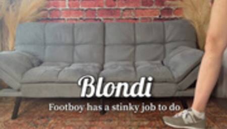 Footboy has a stinky job to do
