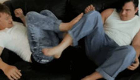 Rolling Around Feet Fight - CUSTOM VIDEO - Elis Ataxxx - Leo Blue - Manpuppy - MP4 720