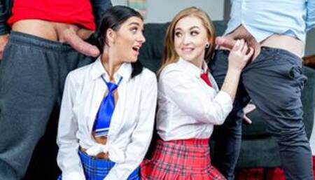 Callie Black and Aubry Babcock Foursome Fuck