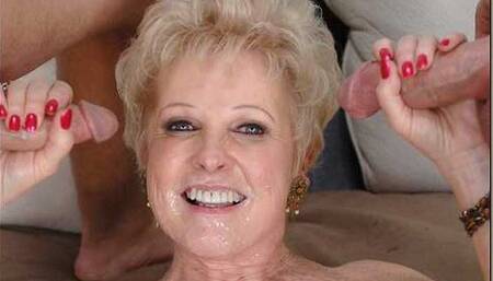 Very Naughty Silver Fox Mom Has a Threesome With Her Stepson's Best Friends!