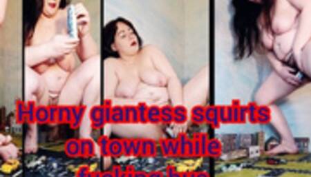 Giantess squirts on town , fucking bus