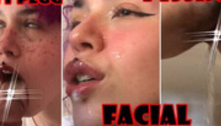 Anal pissing ahegao & facial to cumslut