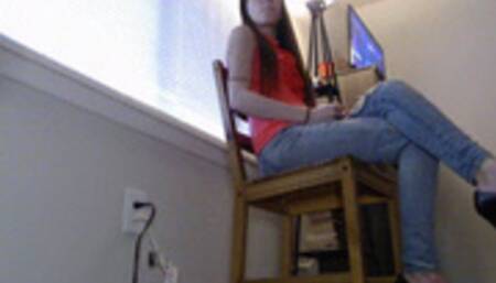 Toe Tapping in High Heels and Jeans