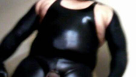 Leather Latex Gas Mask Tease