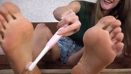 Tickling Maddy's Soles and Tummy