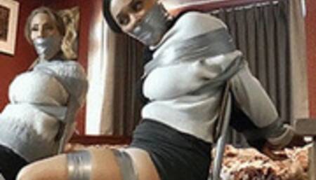 Tamara & Emma in: Incident at MidSeason Lodge: ChairBound Sleuth Hostages Gallantly Battle Their Bonds Hidden from View! (WMV)