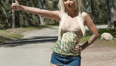 Stunning Young Blond Hitchhiker Stevie Shae is Picked up & Fucked