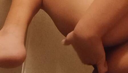 Chubby masturbates in the bathroom of her mother-in-law's house