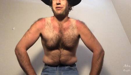 Cowboy Gives Sunburnt Body Gay JOI