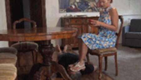 GABRIELLA - Your face is just a place to rest my feet - Face as a footstool under shoes and feet, foot worship, foot massage on face (For mobile devices)