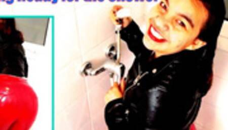 Getting ready to take a shower