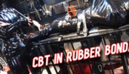 CBT in Rubber Bondage