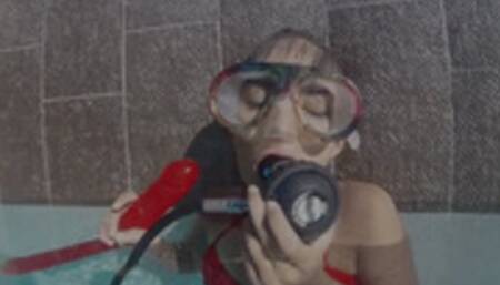 476 - Young Lady With Red Dildo!