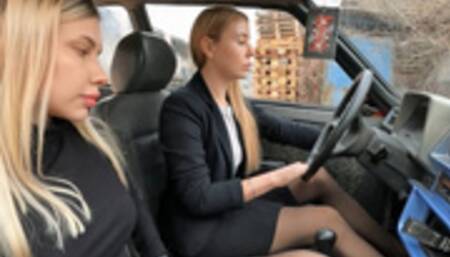 Two blondes trying to start old ZAZ