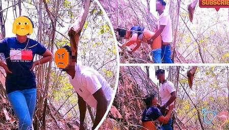 Risky Quick Public Sex in Jungle With Big Tits Girl Friend