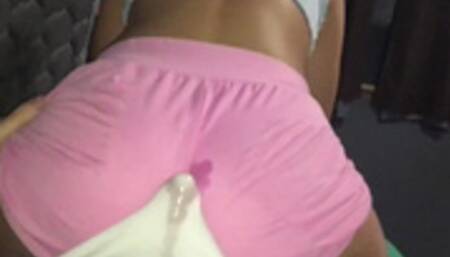 Making out and BIG ASS Assjob made him cum through underwear