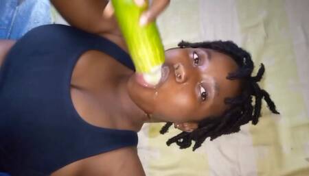 Fucking My Mouth With a Cucumber