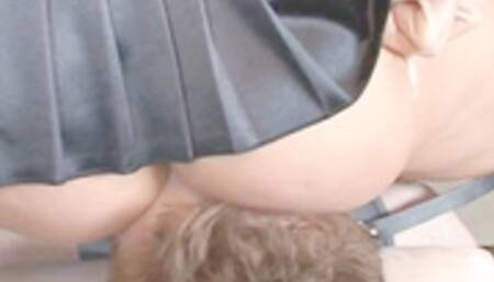 Femdom Face sitting and Big butt nude big butt ass worship smothering pussy and ass licking to orgasm POV upskirt queening and tit smothering 255