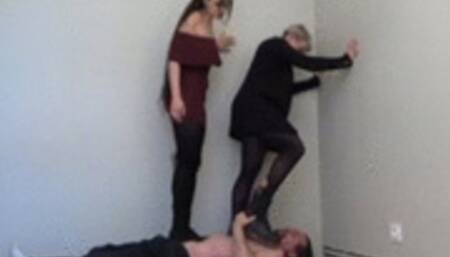 2226 Stockings trampling with Jina and Cathy