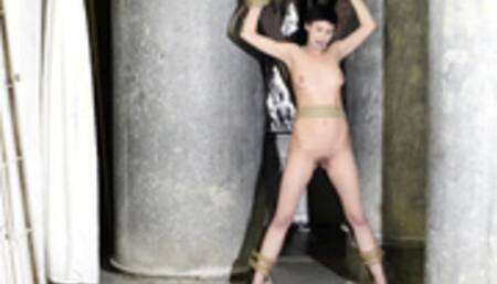 Naked Claudia chained in cellar