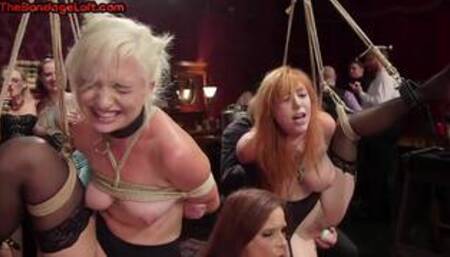 BDSM trapped sluts dominated hardcore at public place