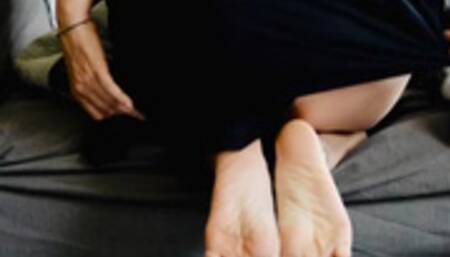 3 panty try-on, ass and soles, wrinkled soles, milf feet, foot fetish