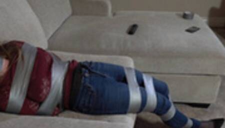 2303CLAIRE-Going to be hard to run off again all taped up and gagged!