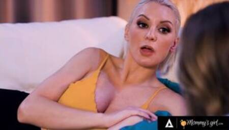 MOMMY'S GIRL - Easily Scared Lily Larimar Fucks Her Caring Stepmom Kenzie Taylor During Movie Night