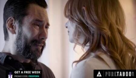 PURE TABOO Depressed Widower Uses Stepson's Rizz To Fuck His Late Wife's Look-alike Lacy Lennon