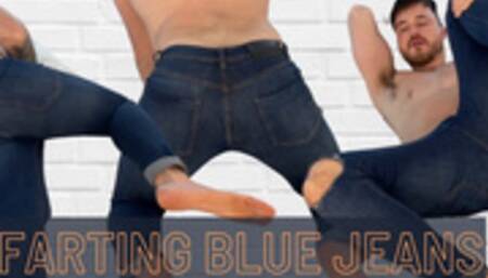 Farting in different positions in blue jeans