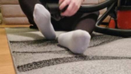 My ankle socks and nylon tights got vacuumed!
