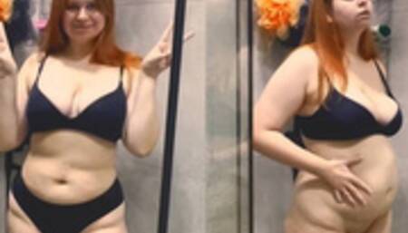 Enema belly inflation in shower