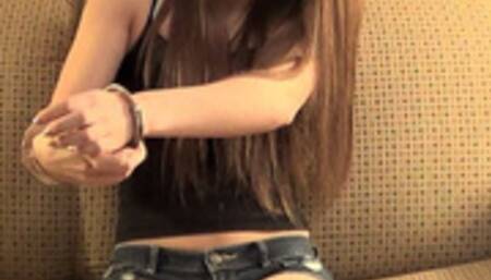 Rachel - First Time in Handcuffs and Shackles (Mpeg)