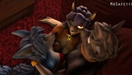 MrSafetyLion Official - Sly Cooper impregnates Krystal and Carmelita Fox