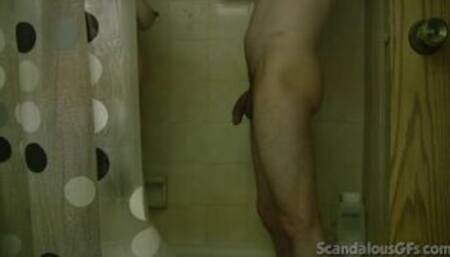 Busty shower teen GF teases the camera