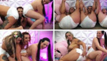 Stinky Train! 3 Girl Diaper Filling! WMV