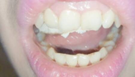 chewing and eating chocolate--