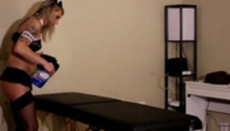 the maid kelsey gets caught by her boss at work