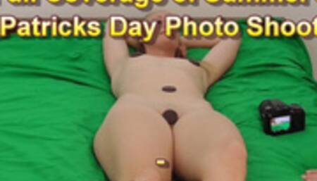 Summer's Patricks day frolics on the bed while having fun with cookies