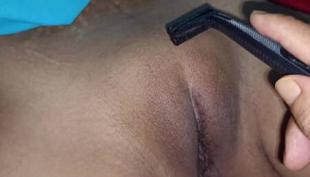 Stepsister asked me to shave her pussy