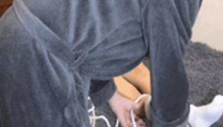 Bound slave sucks cock for food ORDER c