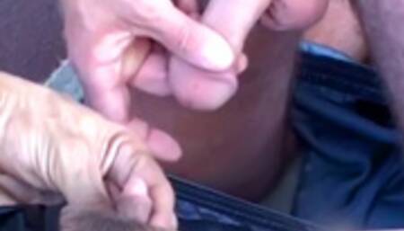 Ugly dyke Raquel in black latex outfit makes dude to lick her big pleasure bud and regaled him with big strap-on