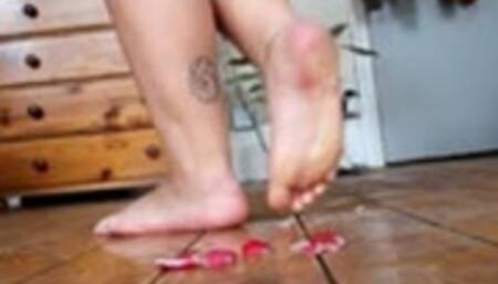 Barefoot Fruit and Veg Crushing