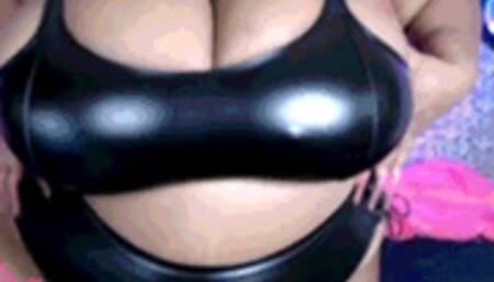 Black Leather Body Tease and Sloppy BJ CS