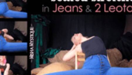 Seated Stretches in Jeans and 2 Leotards - wmv