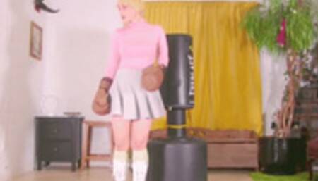 April North Solo Boxing, Flexing & Cigar Smoking Custom - HD