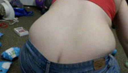 Wrapping Presents - Denim Ass Crack Tease (Part 3)