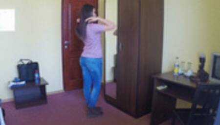 Blowjob, deepthroat, handjob and cumsot on tits - Dressing & Undressing sexy teen