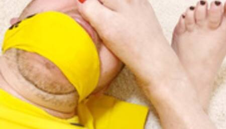 Feet in face edging bondage -BBW domination, BBW bondage,bound and gagged man,man tied up,amateur,male bondage,man in bondage,soccer kit,football kit,socks,rope bondage,gay bondage,edging,edged,feet,handjob,