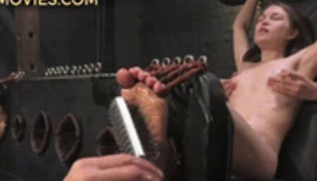 Berenika - Nude X-pose tickling in double stocks with two ticklers (FULL HD MP4)